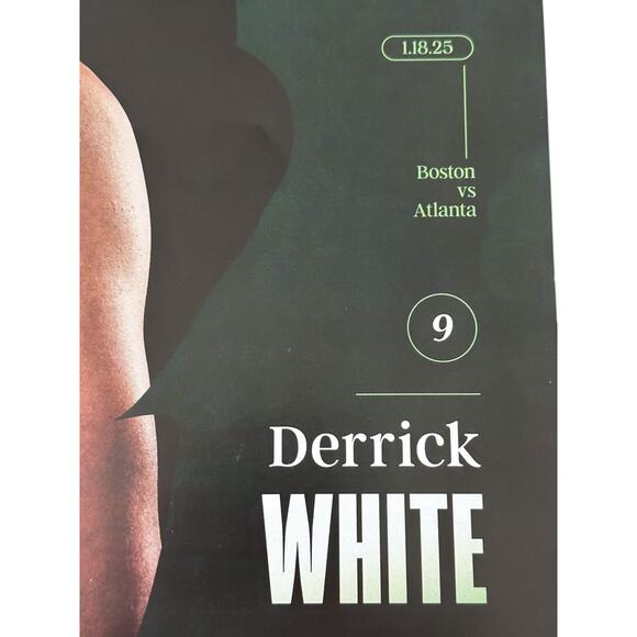 Boston Celtics v Atlanta Hawks 1/18/25 Lineup Roster Poster Derrick White - Picture 3 of 9